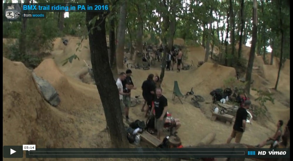 BMX trail riding in PA in 2016 from woods