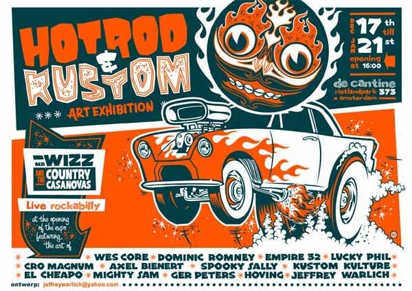 De Cantine in Amsterdam is currently hosting a Hotrod Kustom art 