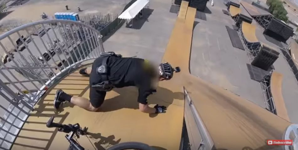 Biker Cop gets CRAZY at the Nitro Mega Ramp! Barry Nobles