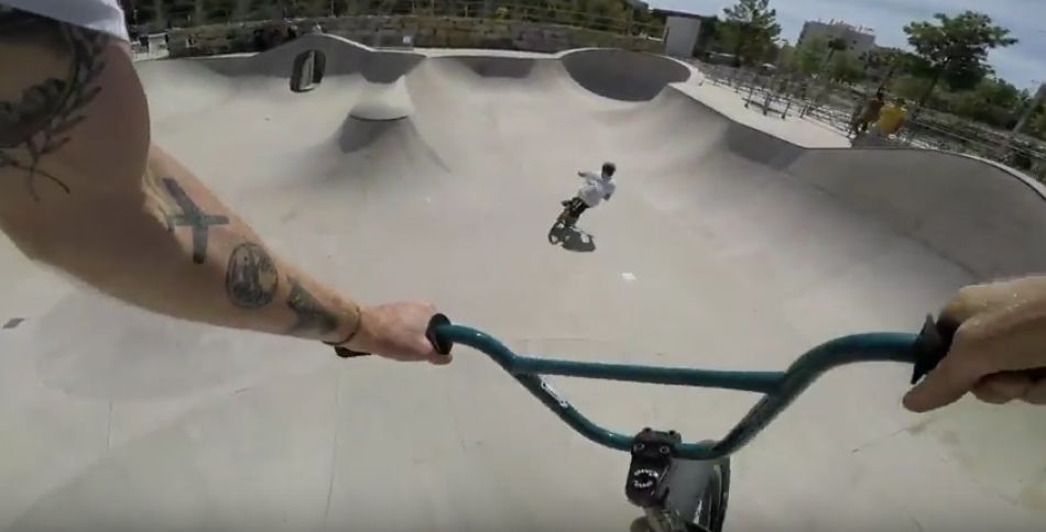 BMX POV Vans Pro Cup Malaga practice - Greg Illingworth follows Kevin Kalkoff