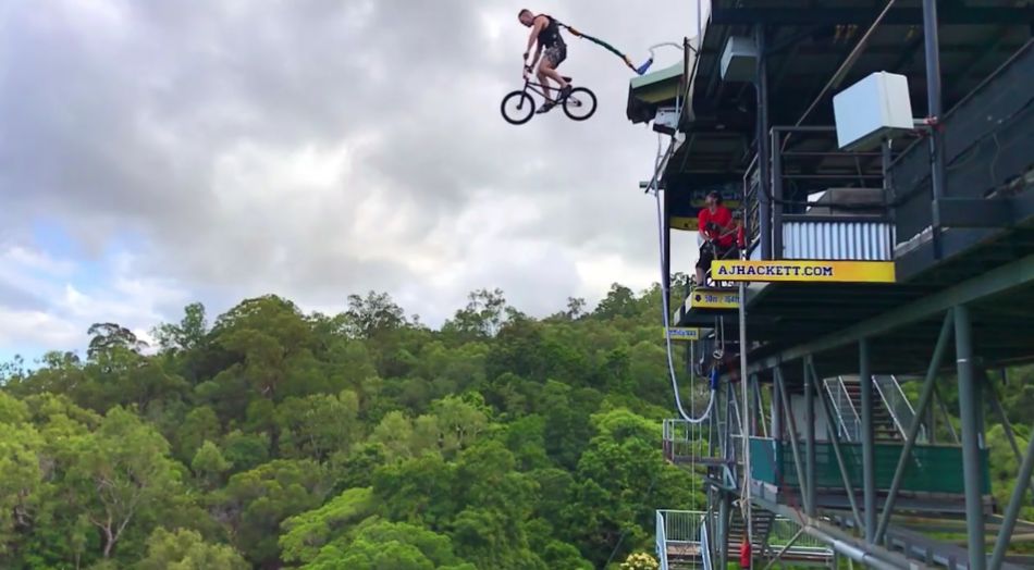 BMX Roof Jump - AJ Hackett Cairns from Bungy World Tour