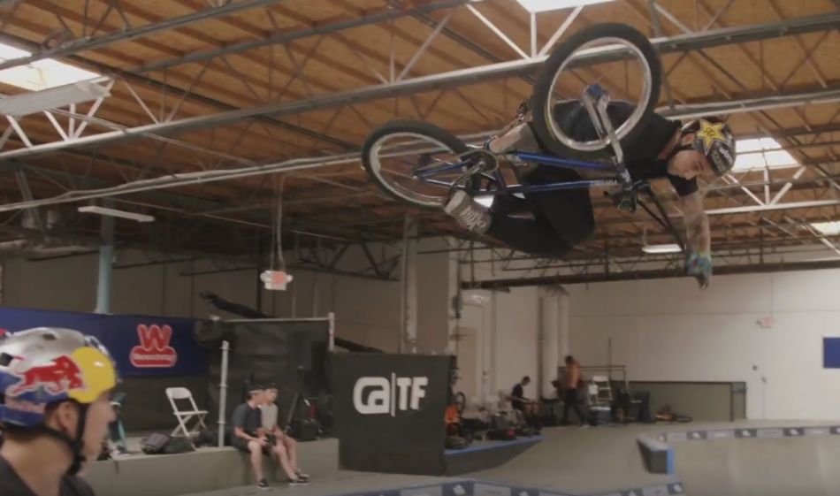 BMX EVENT AT AN INDOOR CEMENT PARK? NITRO WORLD GAMES PARK PRACTICE by Ride BMX